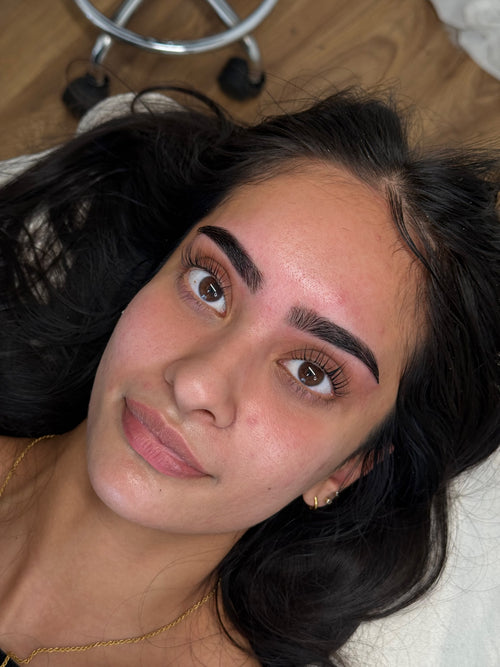 Brow and lash mastery training course in Rotherham UK showing professional signature brow, brow lamination and Korean lash lift results for beauty artists